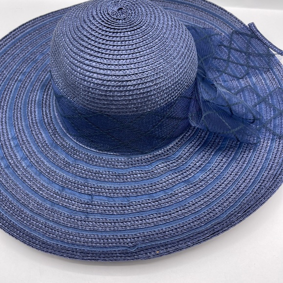 Josette Womens Blue Hat With Bow One Size - Picture 5 of 8